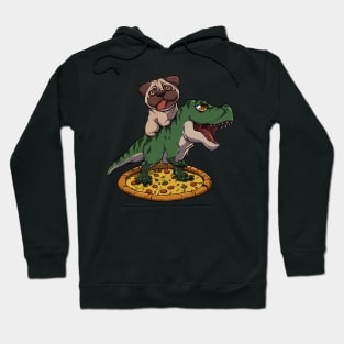 Pugasaurus Rex: Pug's Adventurous Ride Through Time Hoodie